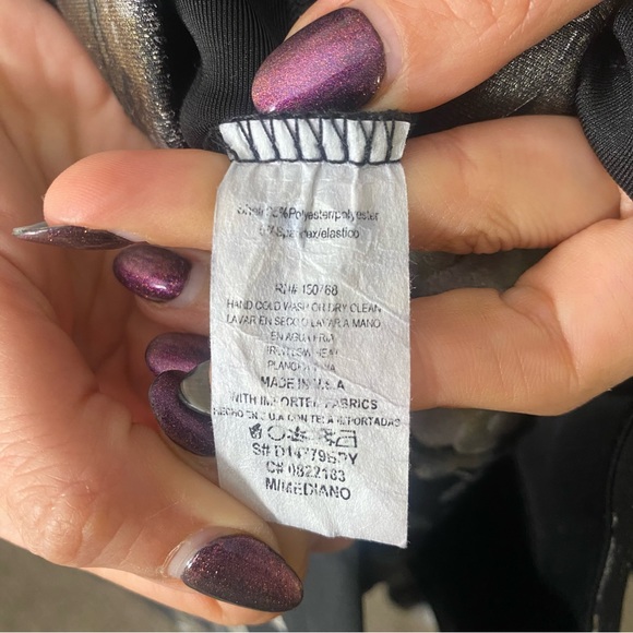 WOMENS M BLACK FLORAL PRINT ONE SHOULDER DRESS - Picture 5 of 5